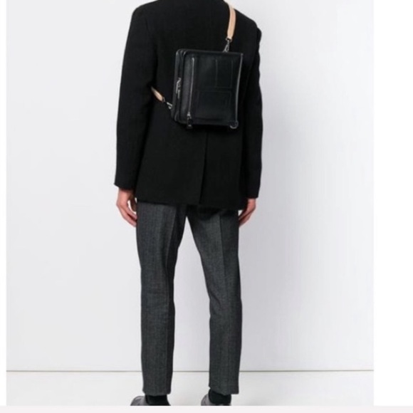 Jil Sander navy square canvas backpack crossbody bag - Picture 6 of 8